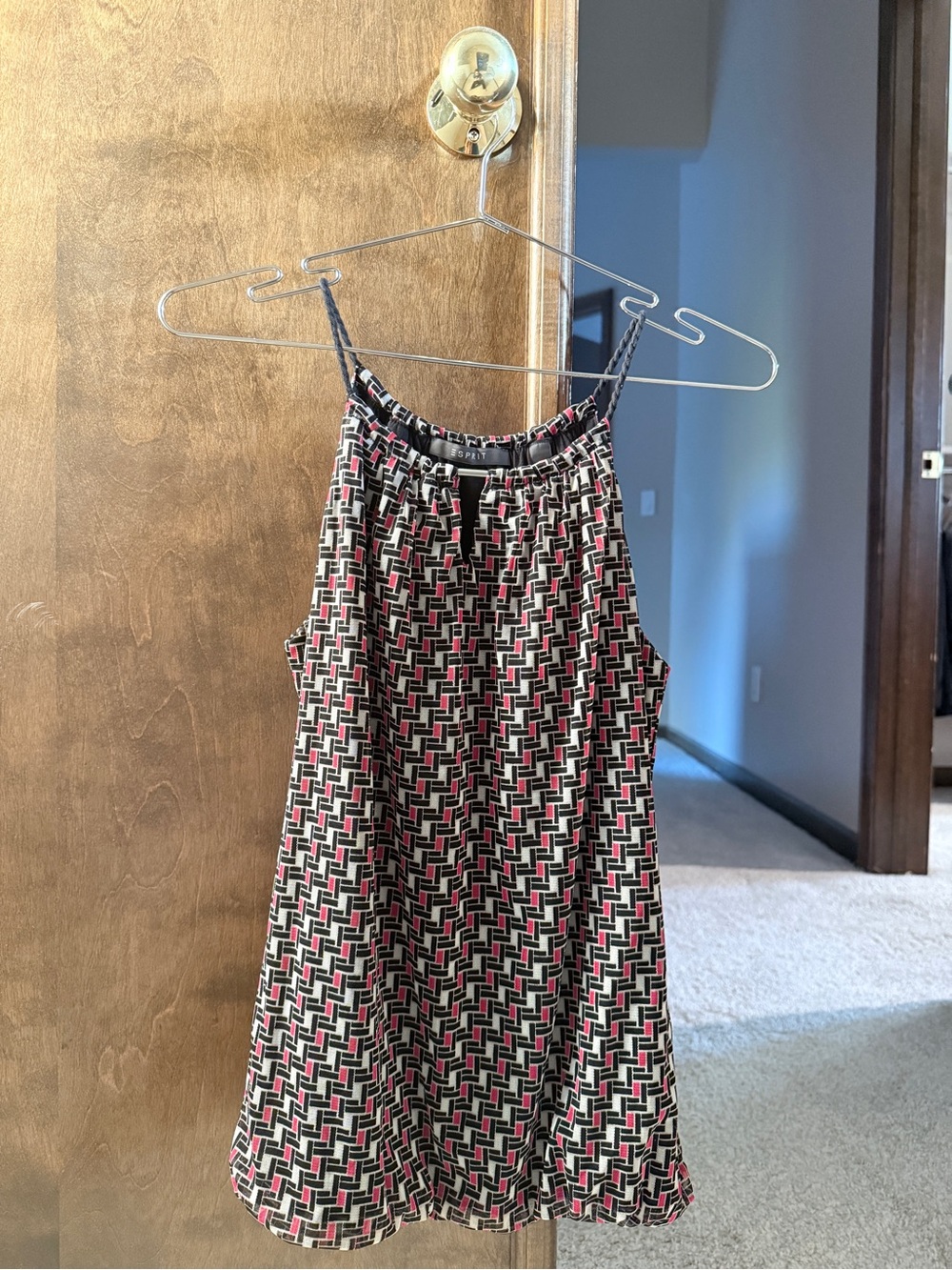 Esprit Black & Pink Geometric Print Camisole Top